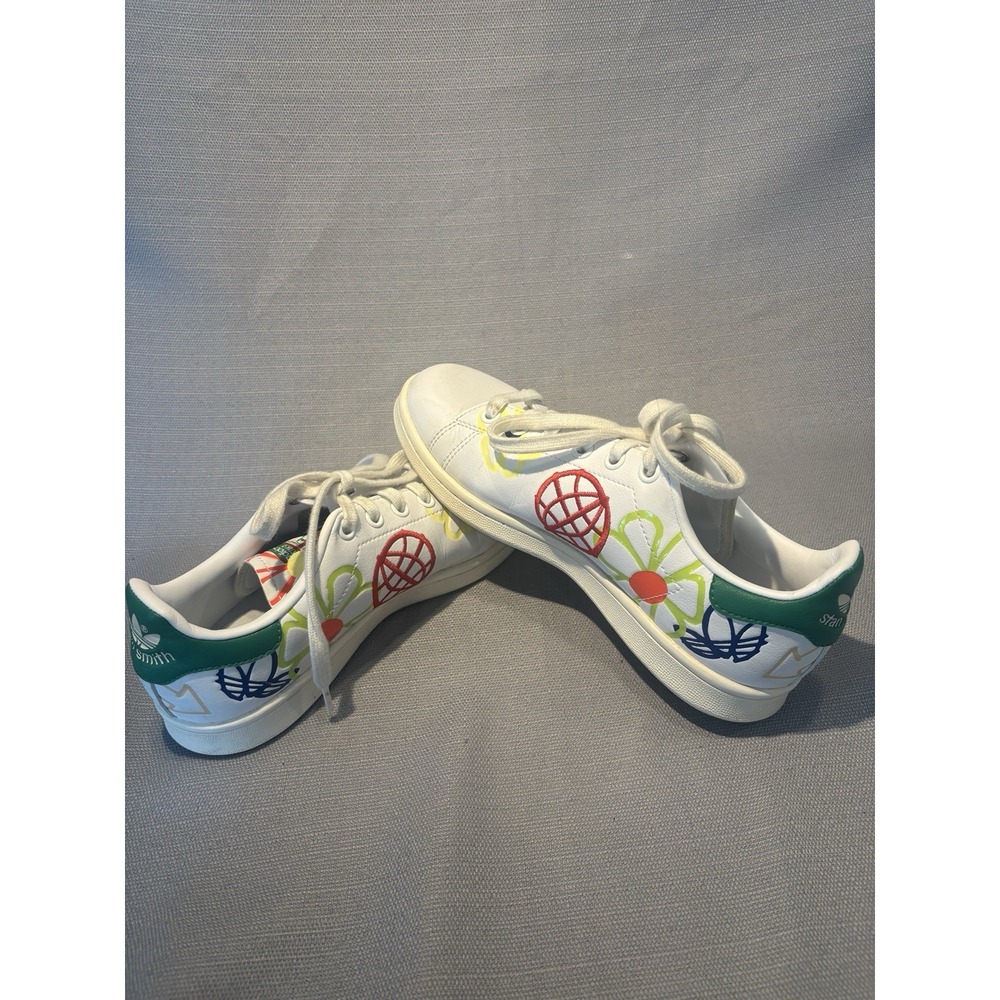 ADIDAS Stan Smith‎ Doodle Large Green and White Womens Size 5.5